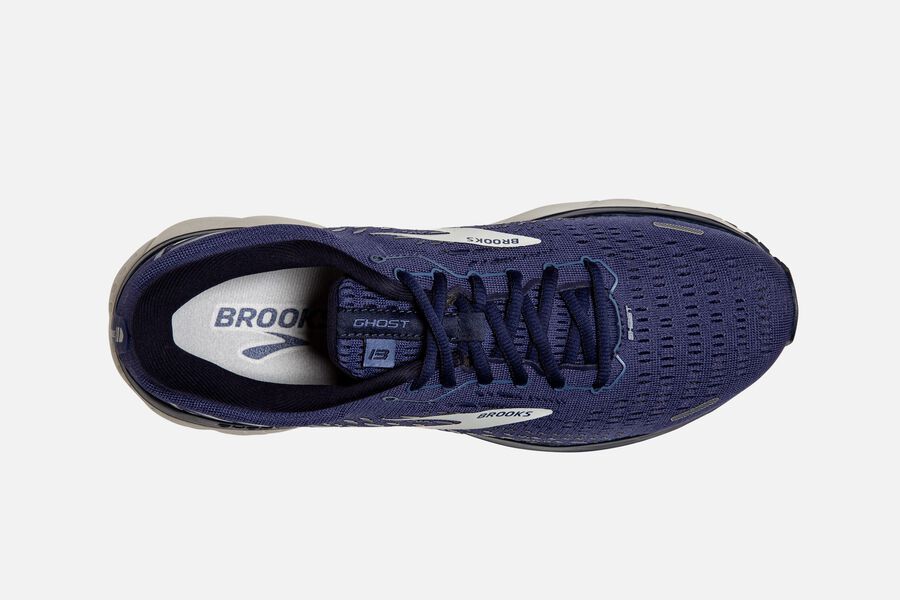 Ghost 13 Road Brooks Running Shoes NZ Mens - Navy/Silver - WXIJTU-631